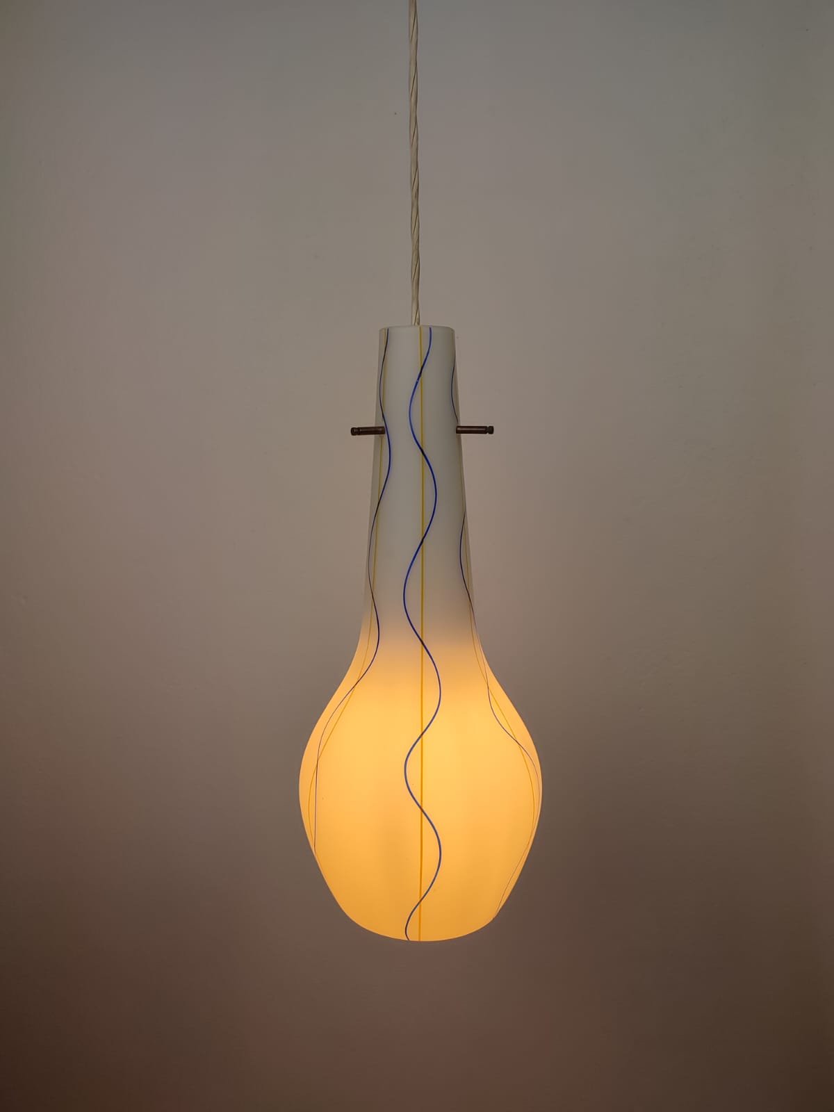 Candeeiro Pendente estilo Stilnovo em Vidro de Murano – Anos 1960/1970
