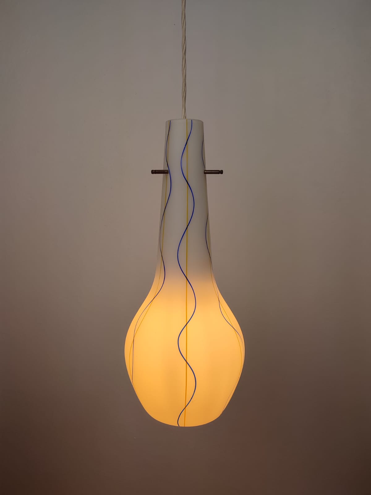 Candeeiro Pendente estilo Stilnovo em Vidro de Murano – Anos 1960/1970