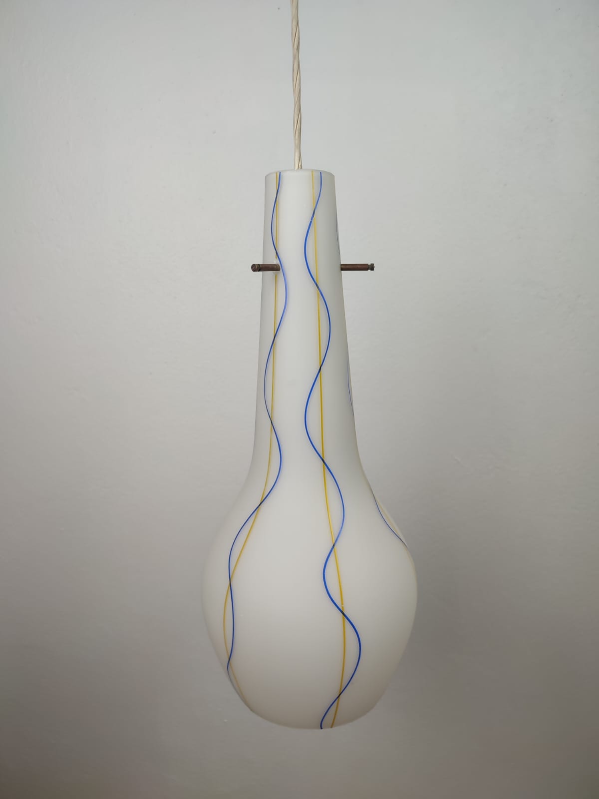 Candeeiro Pendente estilo Stilnovo em Vidro de Murano – Anos 1960/1970