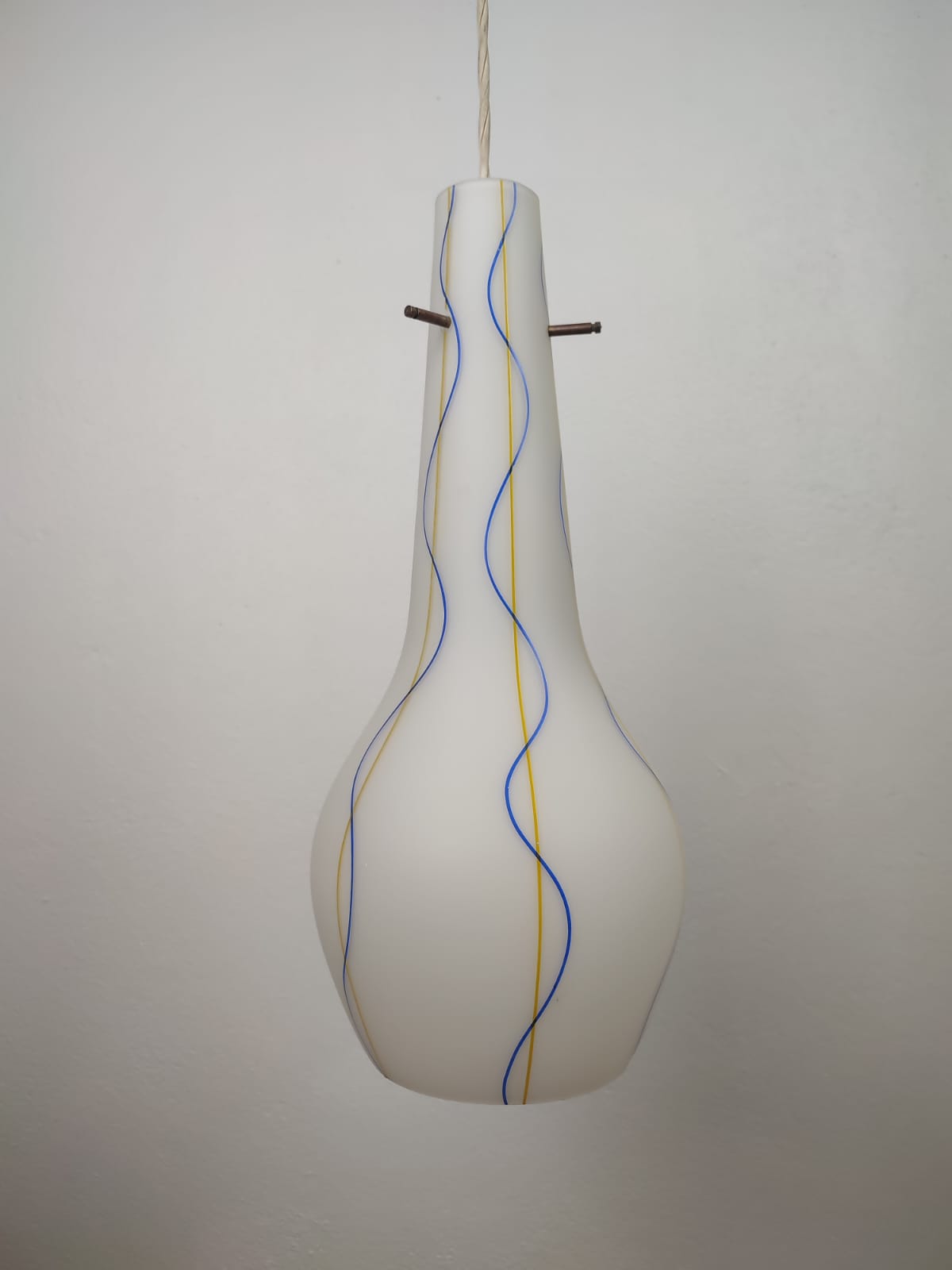Candeeiro Pendente estilo Stilnovo em Vidro de Murano – Anos 1960/1970