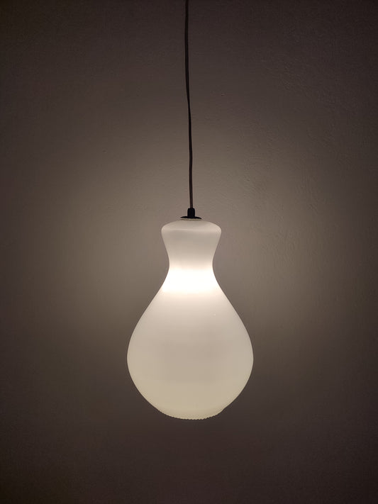 Candeeiro Pendente vintage em Vidro Opalino - Anos 60/70