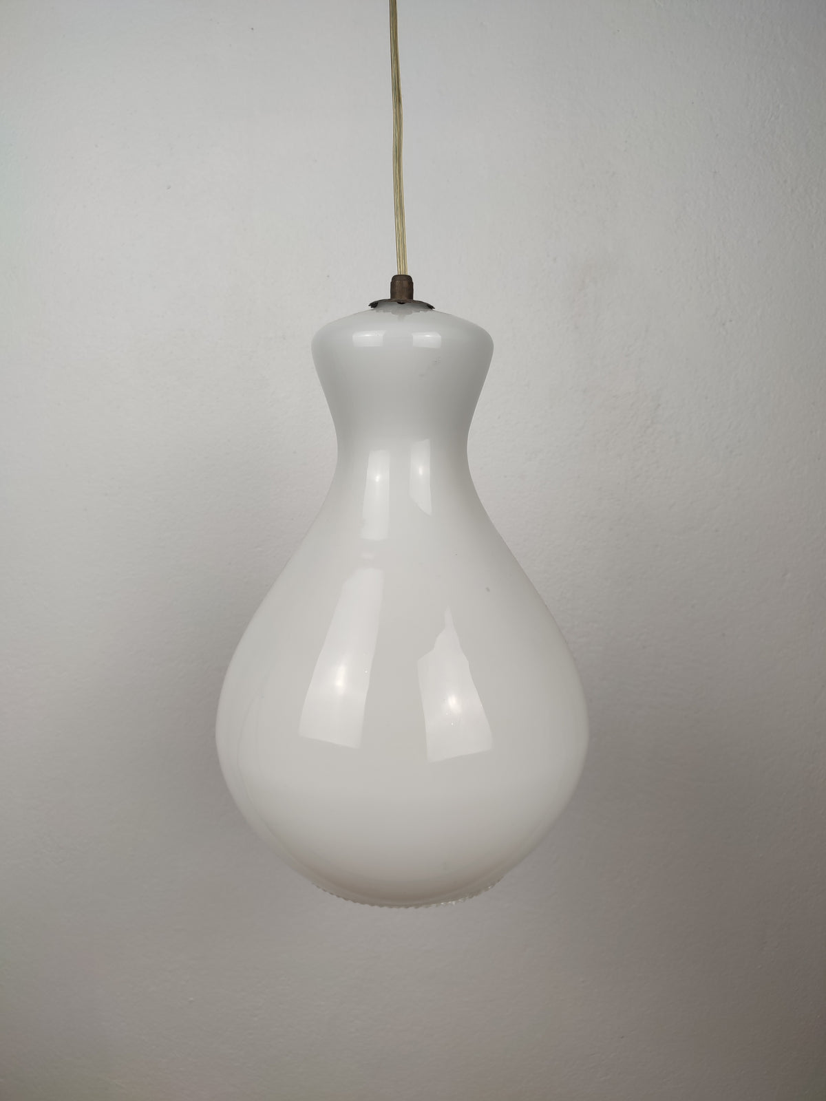 Candeeiro Pendente vintage em Vidro Opalino - Anos 60/70